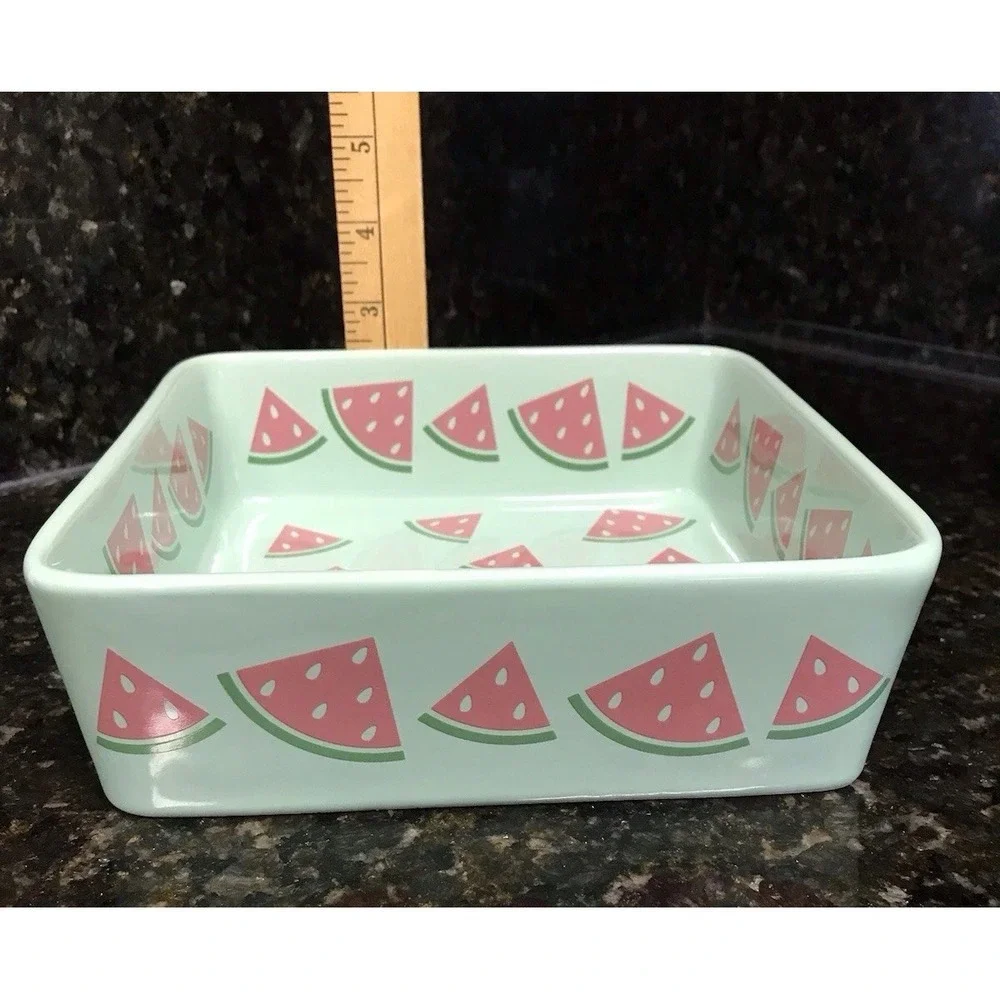 Temptations by‎ Tara Watermelon Bakeware Summer Green Casserole Dish 7'